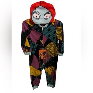 Nightmare Before Christmas Sally Girls 2-pc Union Suit Sleeper w/ Cap New